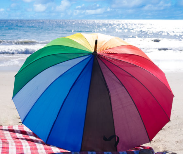 Sombrilla de playa multicolor