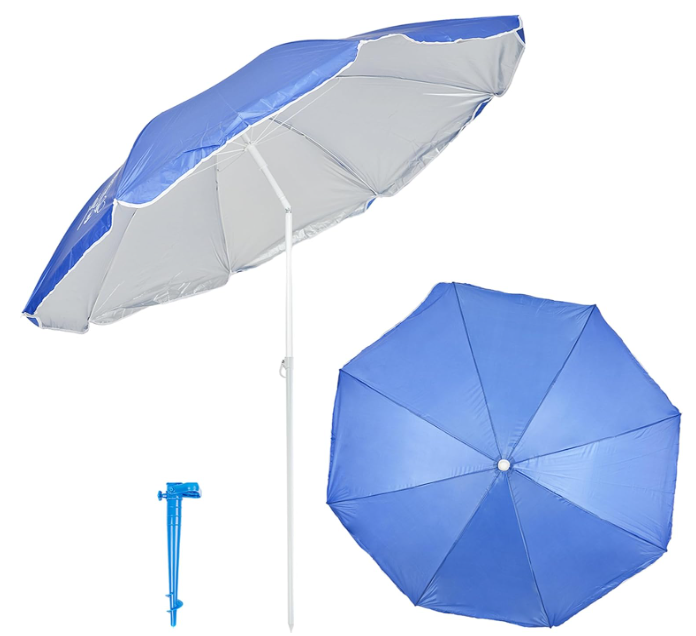 Parasol playa plegable azul